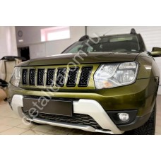 Решетка радиатора Cherokee Style для автомобиля Renault Duster (Рено Дастер) (2010-2020) под окрас