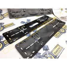 Силиконовые рамки госномера с металлическим основанием черные