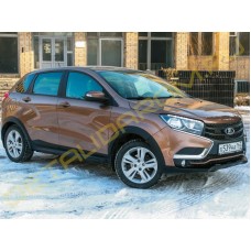 Кросс комплект нового образца (расширители колесных арок, накладки на пороги и передний бампер) для Лада Иксрей