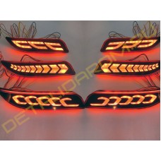 Диодные катафоты с лексус повторителем в бампер Лада Приора 2