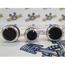 Ручки кондиционера крутилки отопителя для Лада Гранта, Калина 2 (2013-2018) Черные-хром 3шт (кроме комплектаций с климат-контролем)