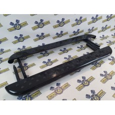 Пороги "ЭКСКЛЮЗИВ" Лада Нива (чёрный глянец) резиновые вставки