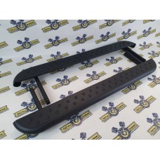 Пороги "ЭКСКЛЮЗИВ" Лада Нива (чёрный мат) резиновые вставки