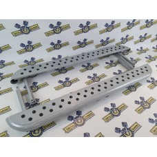 Пороги "ЭКСКЛЮЗИВ" Лада Нива (серые) резиновые вставки