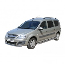 Защита порогов ТехноСфера алюминиевым листом d51 на Лада Ларгус