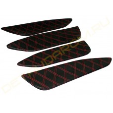 Вставки в двери Лада Веста кожзам, прострочка ромб