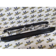 Пороги (Бумер 2) алюминиевые Нива Шевроле черный мат