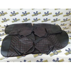 Авточехлы Нива Шевроле экокожа красный ромб