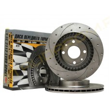 Передние тормозные диски R-14 АТС перфорация и проточки для ВАЗ 2112 Sport Передние тормозные диски R-14 АТС перфорация и проточки для ВАЗ 2112 Sport