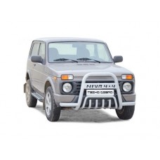 Дуга передняя ТехноСфера Niva 4x4 с усами и дополнительной защитой двигателя d63,5 на Нива 4х4 Урбан