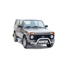 Защита переда Акула с усами и дополнительной защитой двигателя d63,5 на Нива 4х4 Урбан