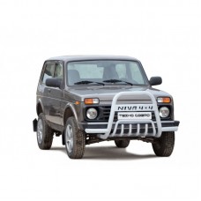 Защита переда ТехноСфера с усами, с дополнительной защитой двигателя d63.5 на Нива 4х4 21214, 2131