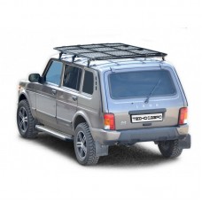 Багажник-платформа ТехноСфера Трофи с сеткой на места крепления рейлингов для Нива 4х4 2131, Урбан