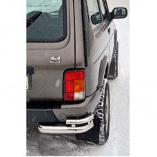 Защита заднего бампера ТехноСфера Уголки двойные Люкс нержавейка на Нива 4х4 Урбан