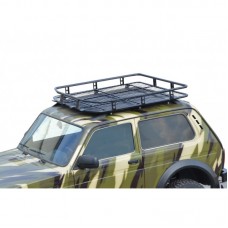 Багажник ТехноСфера ТРОФИ с сеткой на рейлинги Нива 4х4 Бронто
