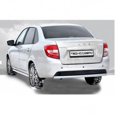 Защита заднего бампера из нержавейки ТехноСфера Труба d51 на Гранта FL