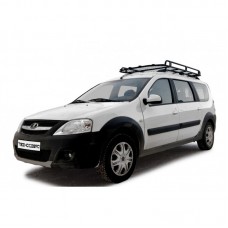 Багажник ТехноСфера Трофи с сеткой без поперечных перекладин (на рейлинги) на Ларгус