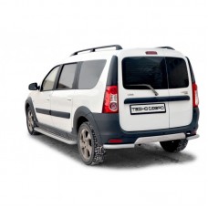 Защита порогов ТехноСфера с алюминиевым листом d51 на Ларгус кросс