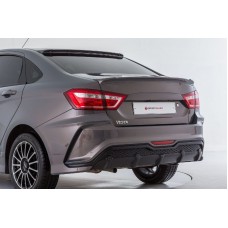 Бампер задний XMUG на Лада Веста под штатный глушитель