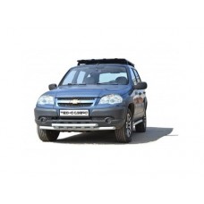 Защита переднего бампера Труба двойная на Шевроле Нива (после рестайлинга 2009 года)