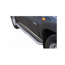 Пороги с алюминиевым листом и перегибом ТехноСфера для Шевроле Нива (рестайлинг)