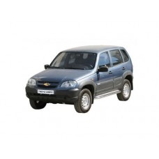 Пороги ТехноСфера с алюминиевым листом из нержавейки, диаметр 63,5 на Шевроле Нива (рестайлинг)