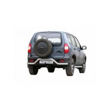 Защита заднего бампера ТехноСфера Нержавейка Волна с проступью d63,5 на Шевроле Нива (рестайлинг)