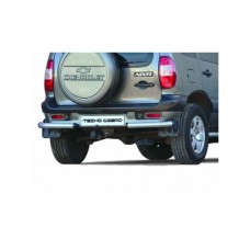 Защита заднего бампера ТехноСфера Уголки на Шевроле Нива