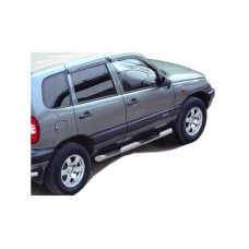 Пороги ТехноСфера Труба Люкс с проступью для Шевроле Нива