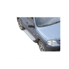 Пороги ТехноСфера Бумер алюминиевые с резинкой на Шевроле Нива (рестайлинг)