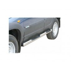 Пороги ТехноСфера Нержавейка Труба с проступью d76 на Шевроле Нива (рестайлинг)